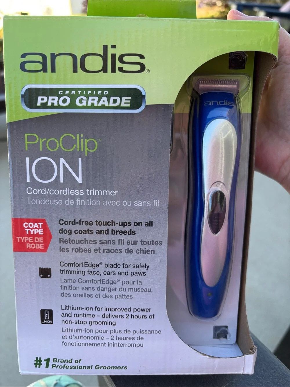 Andis ProClip ION Trimmer in Blue and Silver